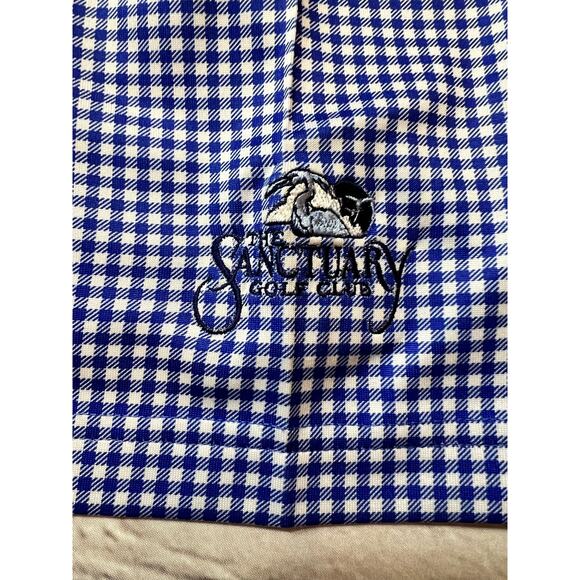 Donald Ross Sanctuary Golf Club Polo Shirt Blue check size XL A624 - Picture 5 of 6